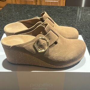 Papillio by Birkenstock Fanny Suede Wedge Clogs